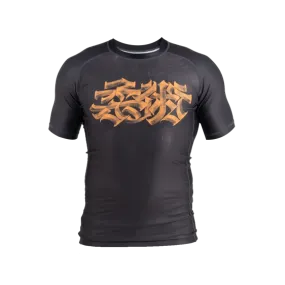 Rashguard Scramble Hanzi  Gold - Noir
